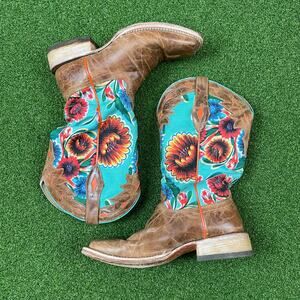 Ariat Womens Floral Textile Circuit Champion Western Boots Sz 7.5